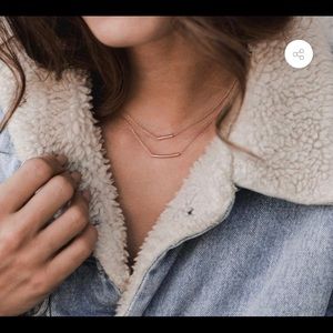 Cute double bar “Summer and Rose” necklace